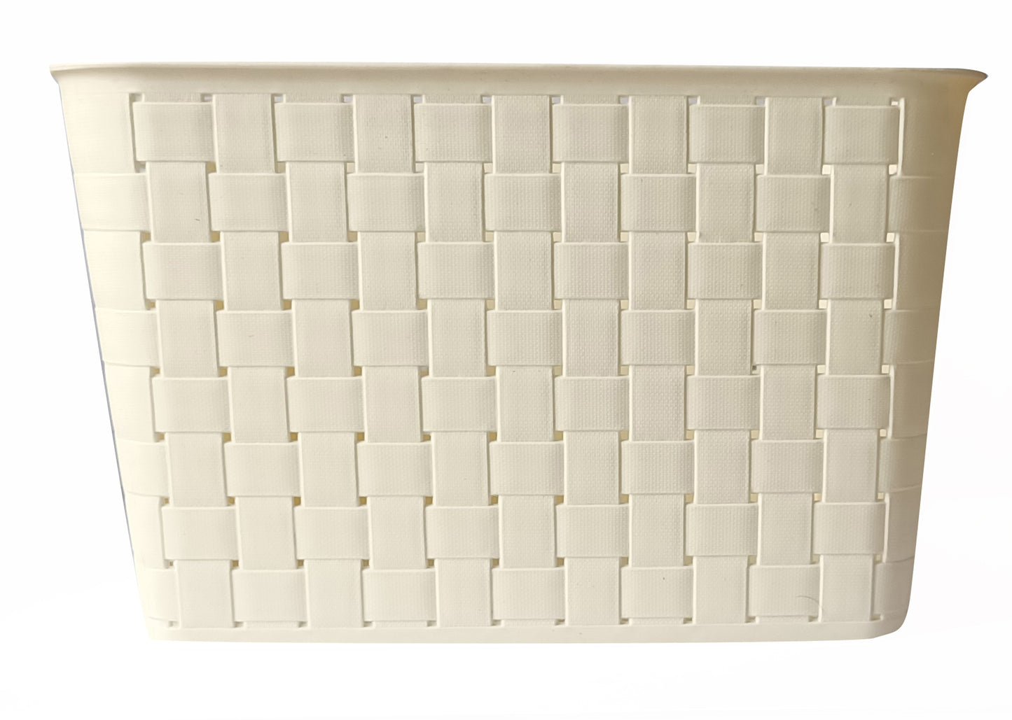 Plastic Checkered Extra Large Storage Baskets Pearl White Colour Size 35 x 30 x 23 cm without lid