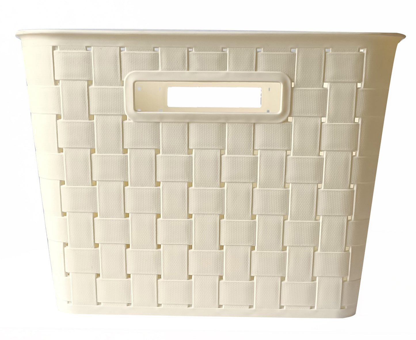 Plastic Checkered Extra Large Storage Baskets Pearl White Colour Size 35 x 30 x 23 cm without lid