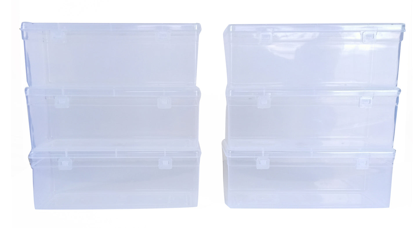 Clear Plastic Transparent Medium Storage Boxes side view