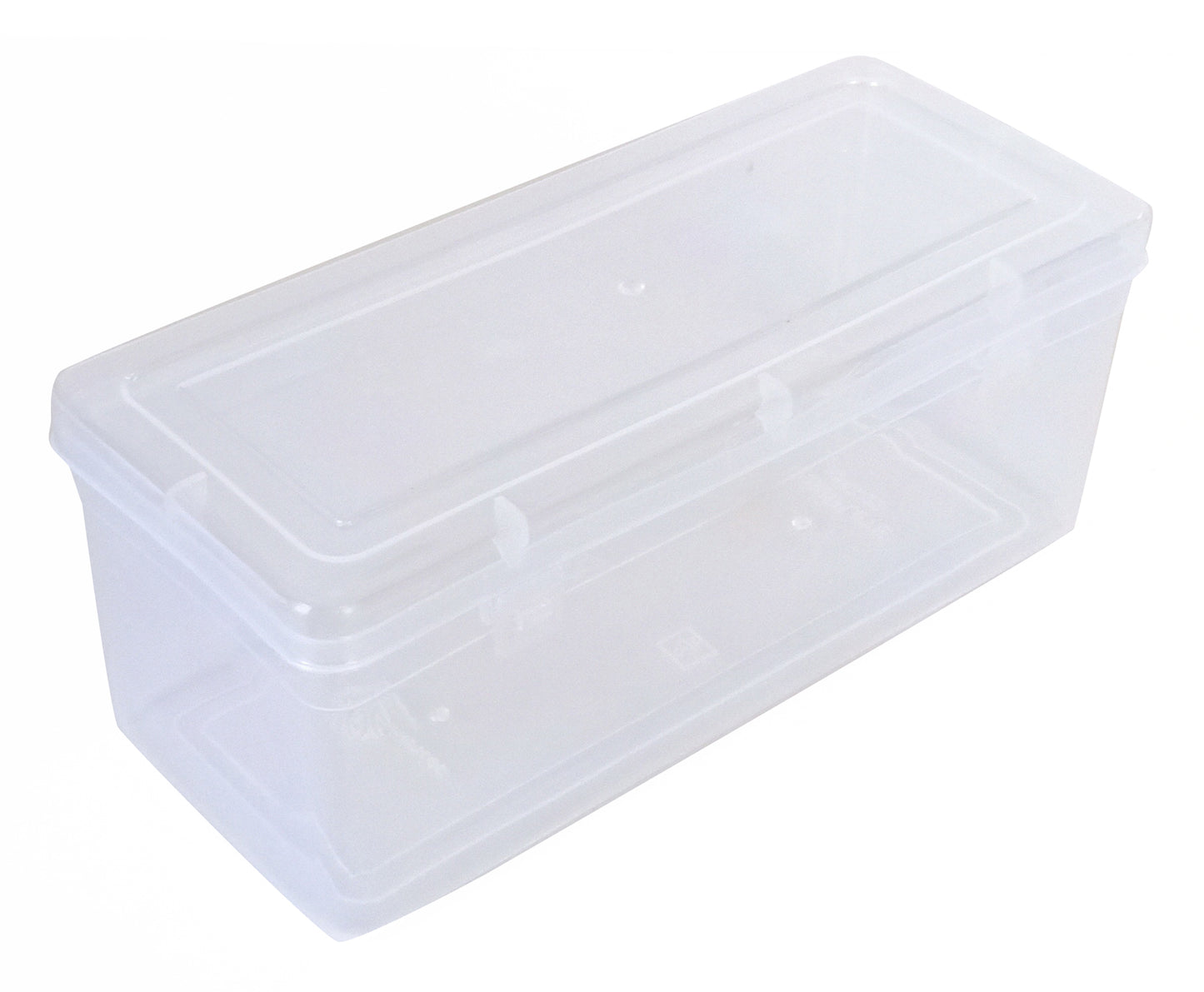 Clear Plastic Medium Rectangular Storage Boxes upper & side view