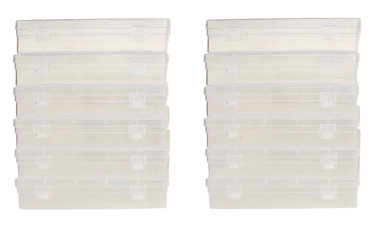 Clear Plastic Flat Square Storage Boxes set of 12