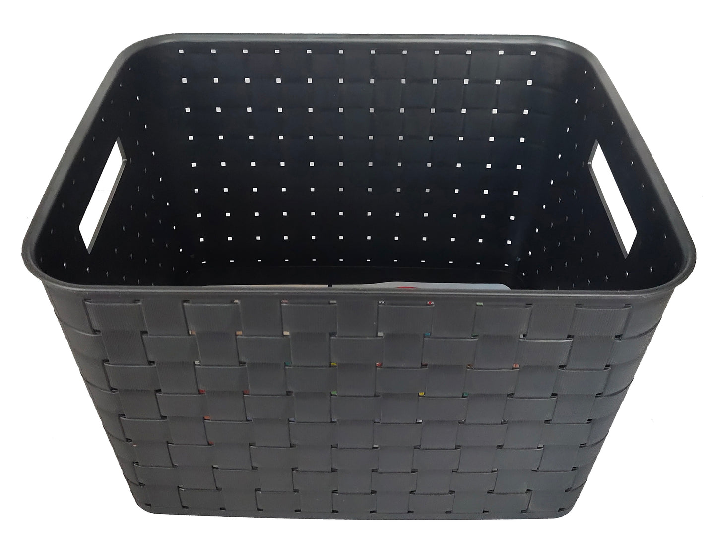 Plastic Extra Large Storage Baskets Charcoal Black Colour with front & upper view