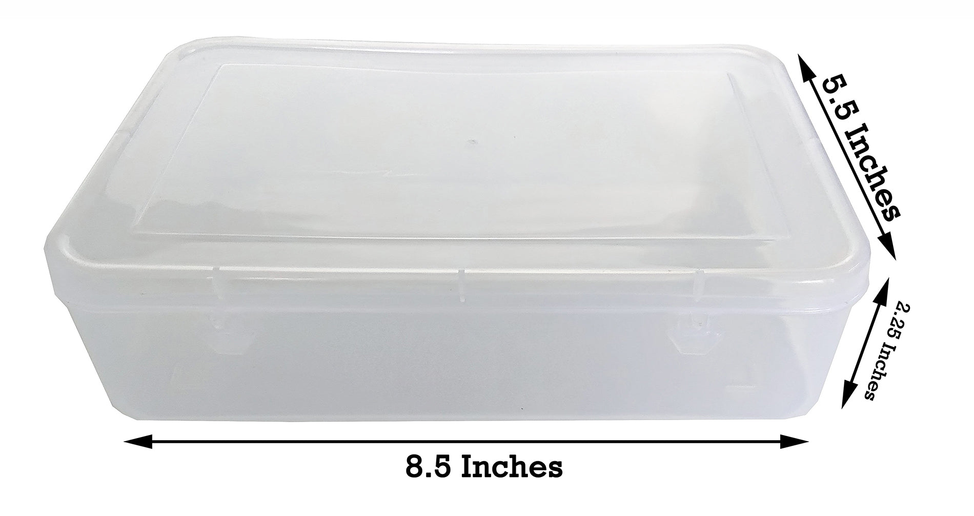 Clear Plastic Bright Medium Rectangular Storage Boxes showing size