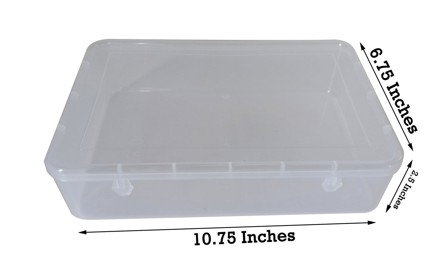 Clear Plastic Large Storage Boxes showing box size