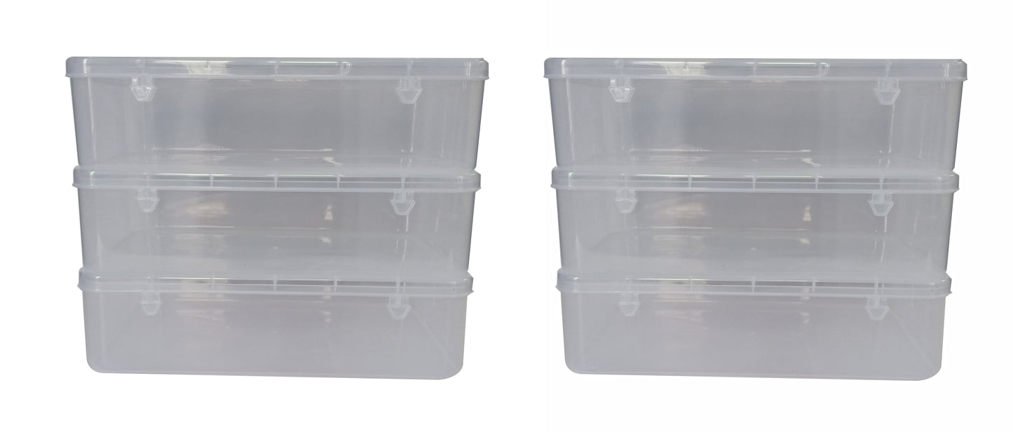 Clear Plastic Large Storage Boxes set of 6