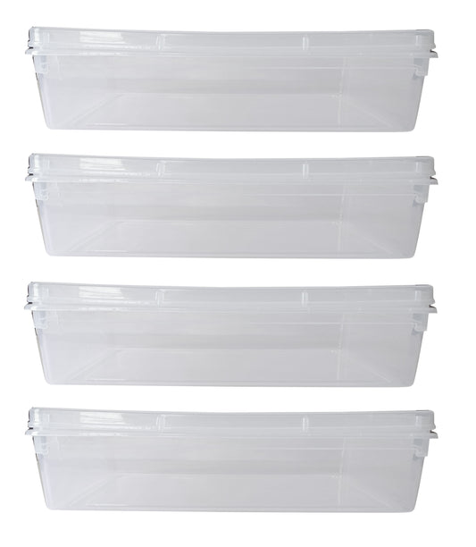 Clear Plastic Extra Large Storage Boxes - Fully Detachable Lid set of 4