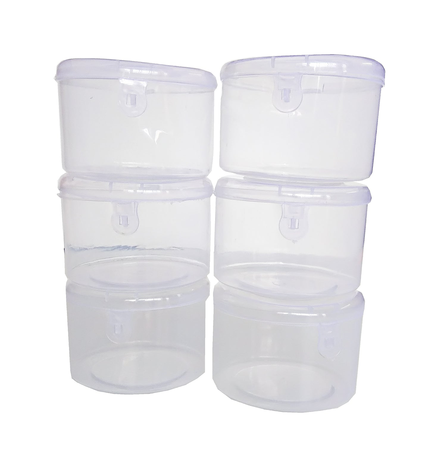 Plastic Clear Circular Storage Boxes set of 6