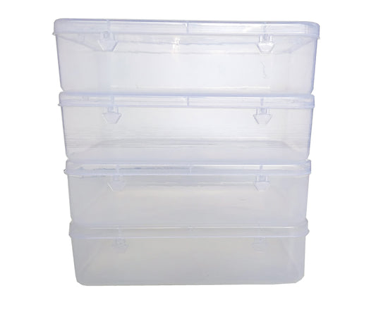 Clear Plastic Bright Medium Rectangular Storage Boxes set of 3