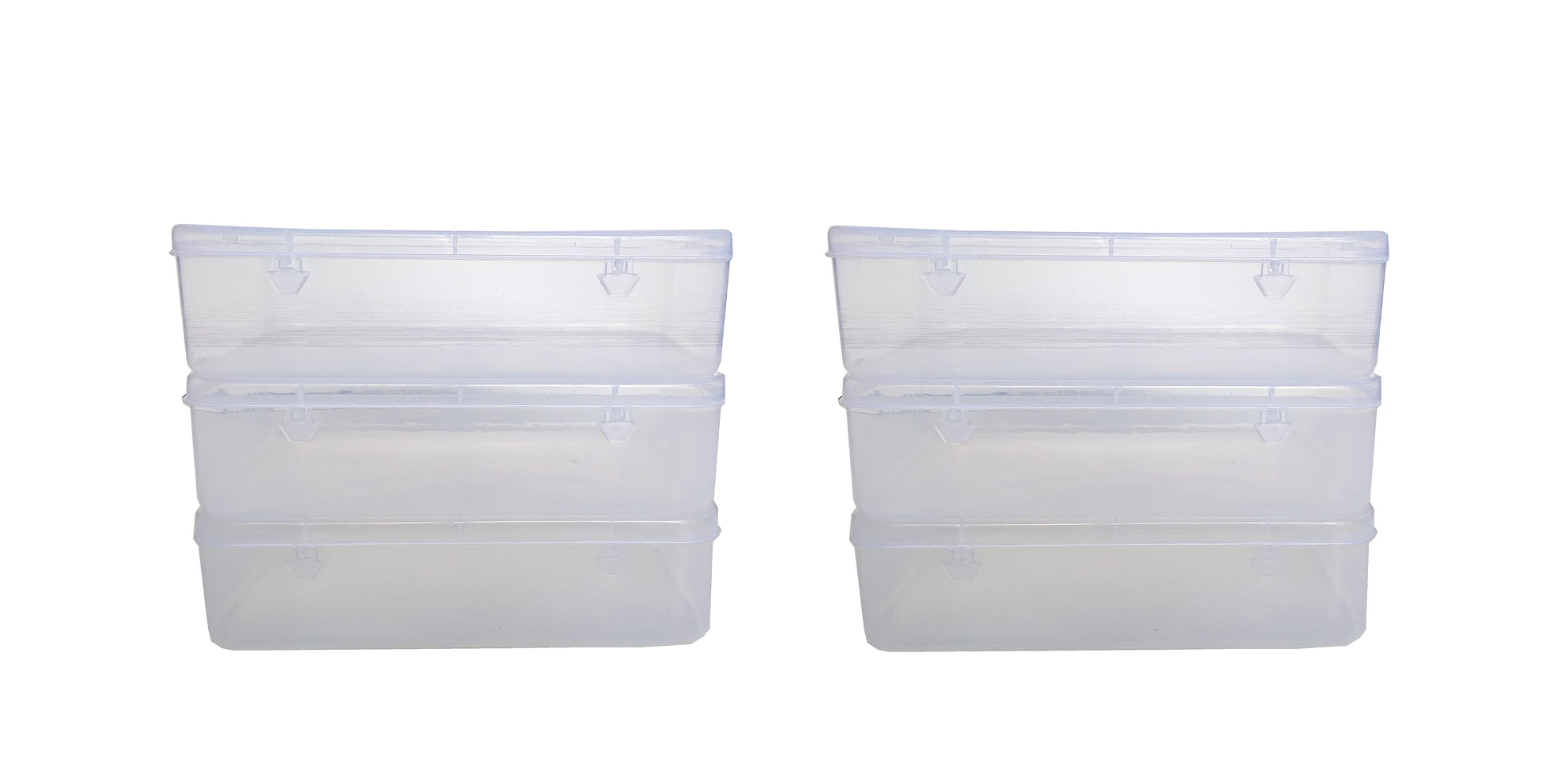 Clear Plastic Bright Medium Rectangular Storage Boxes set of 6