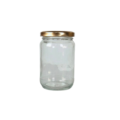 Glass Jars with Golden Round cap front view