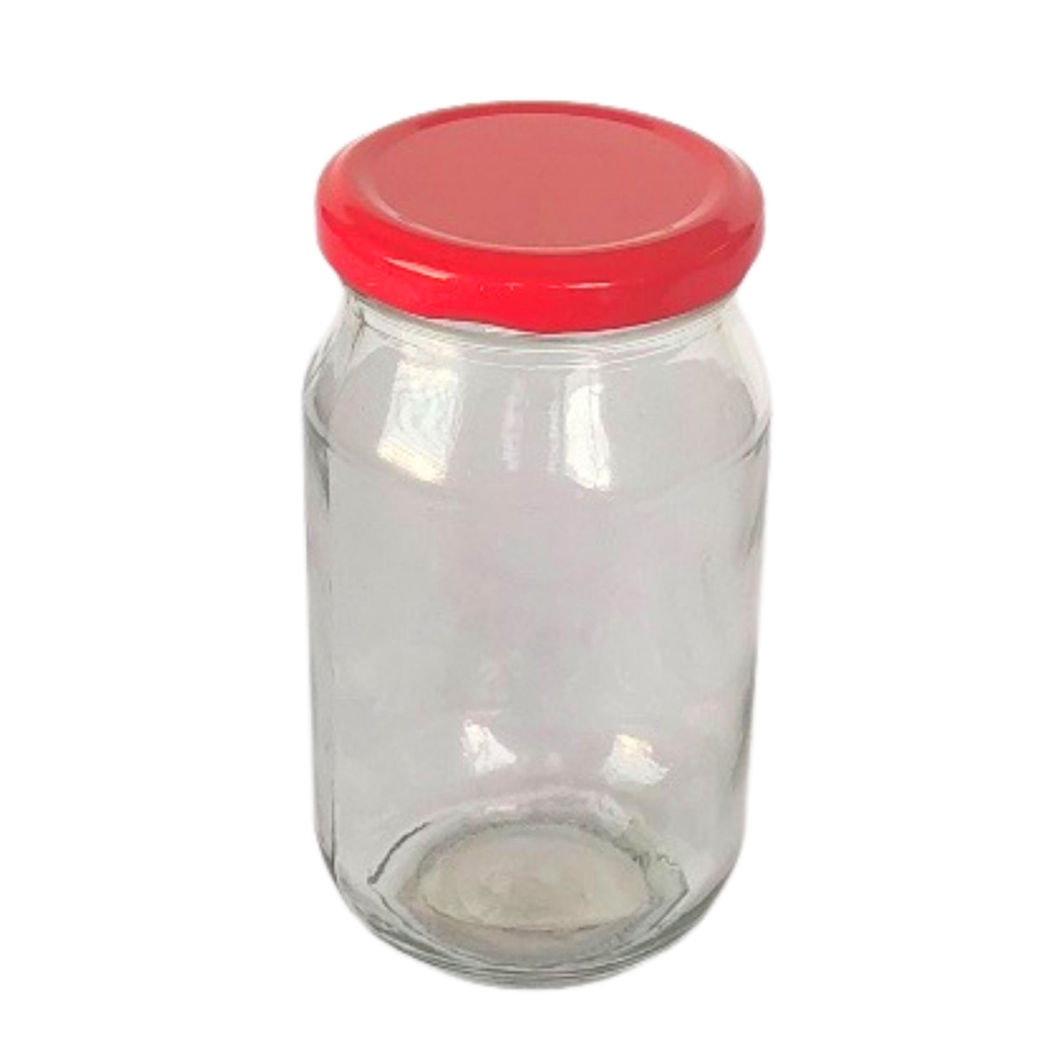 Glass Jars with Red Round cap front view set of 1