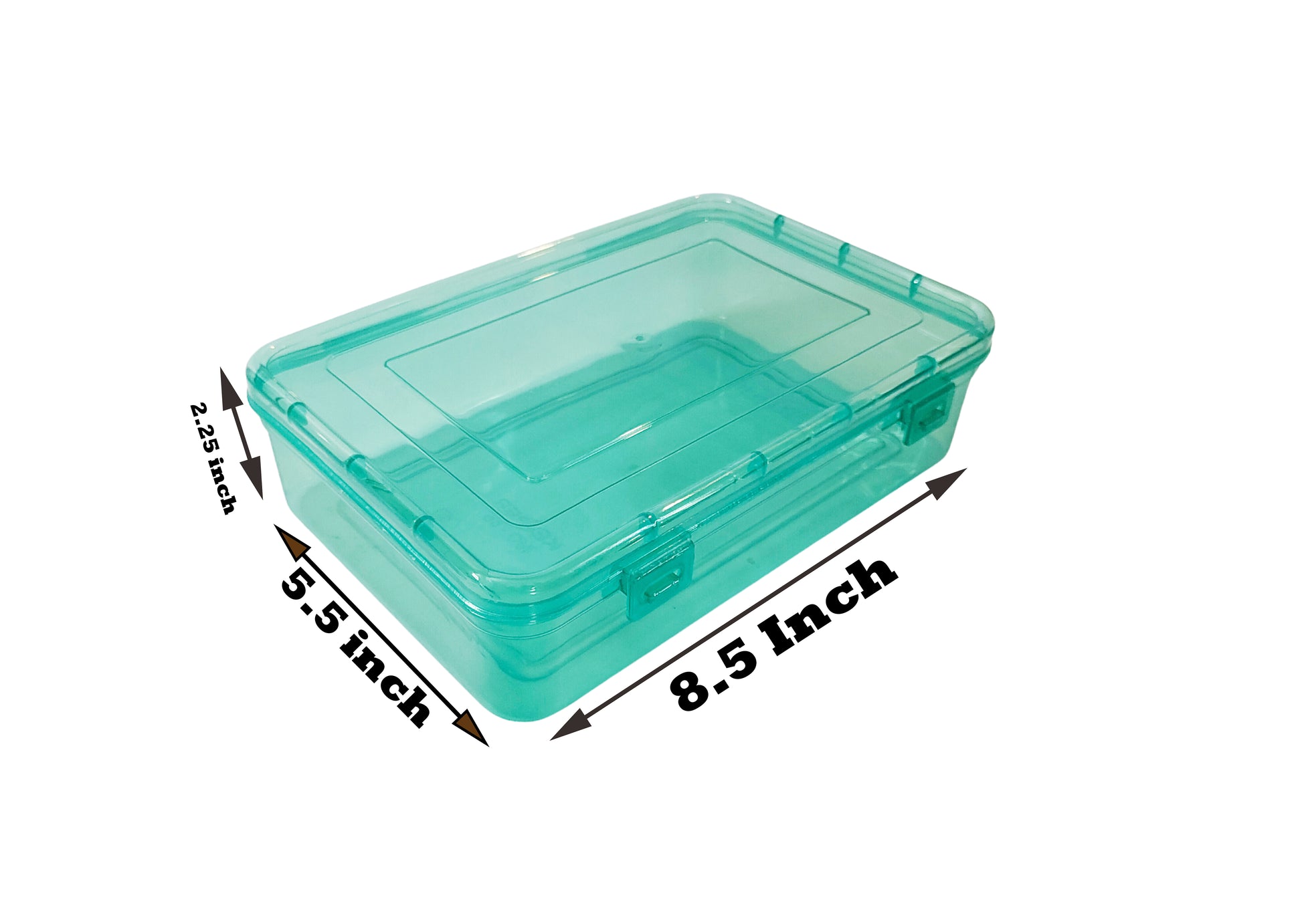 Green Coloured Plastic Large Storage Box upper & side view showing box size