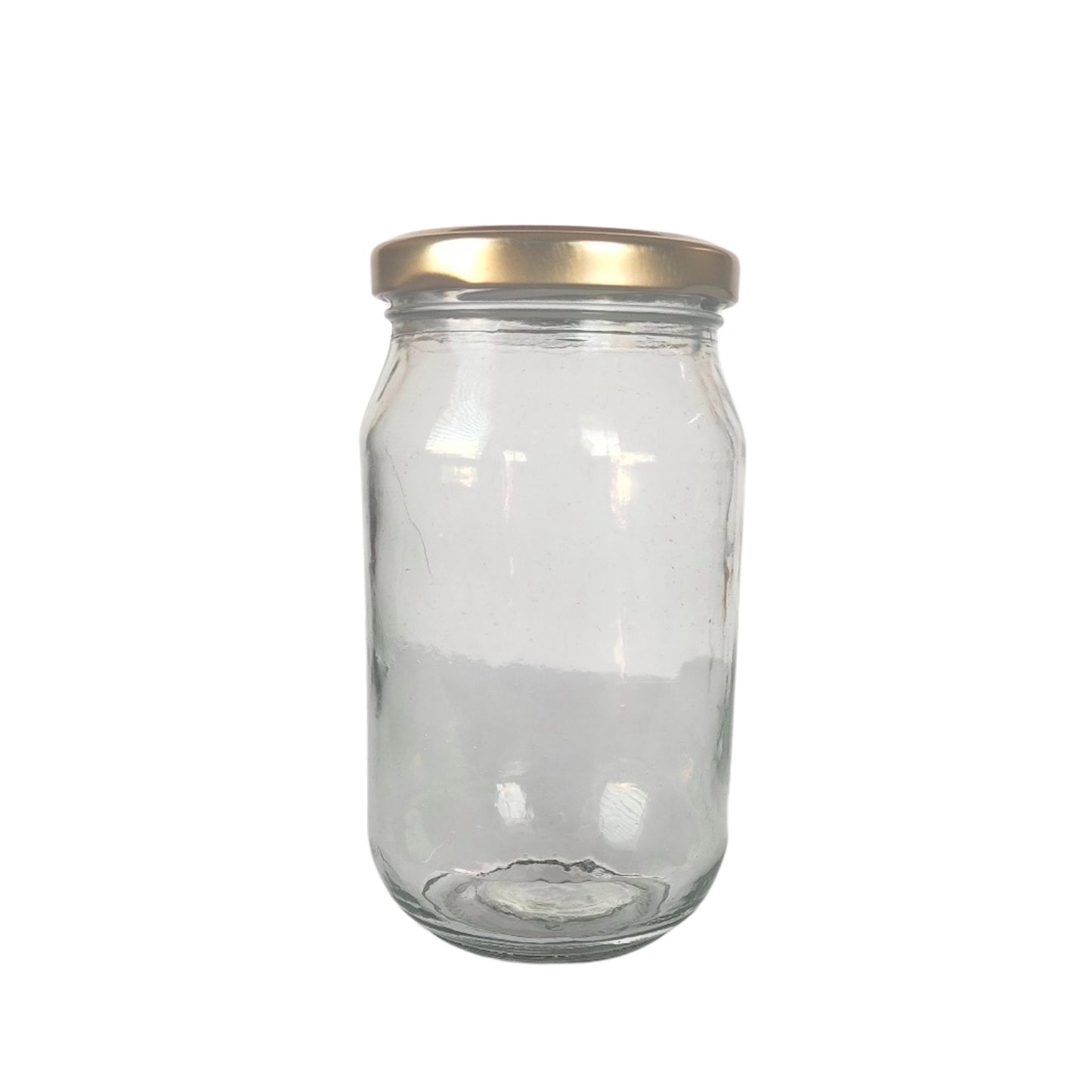 Glass Jars with Golden Round cap front view set of 1