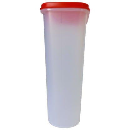 Big Plastic Storage Containers Boxes Size 1.2 L Red Cap side view