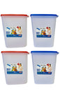 Big Plastic Storage Containers Boxes red & blue cap set of 4