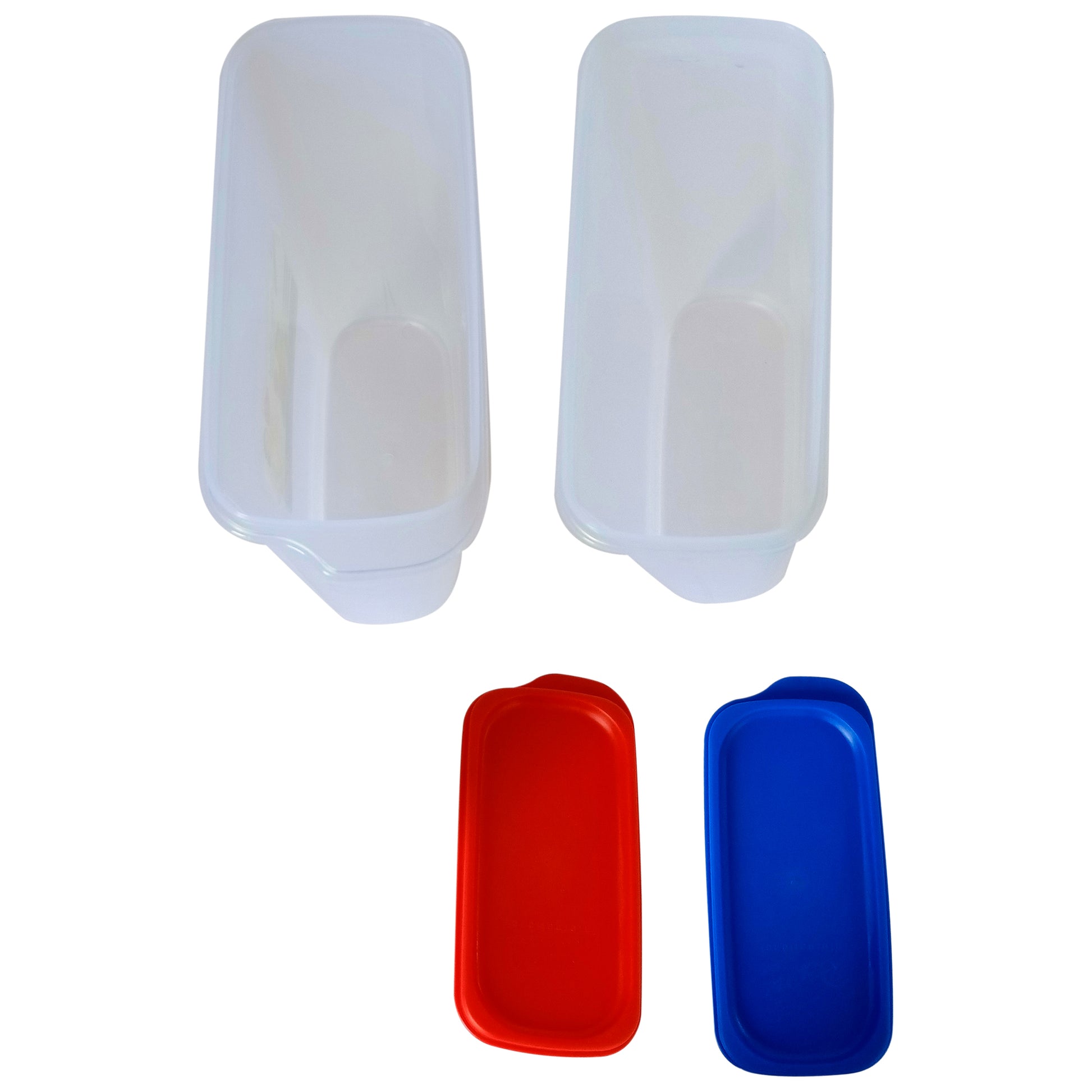 Big Plastic Storage Containers Boxes red & blue cap open box