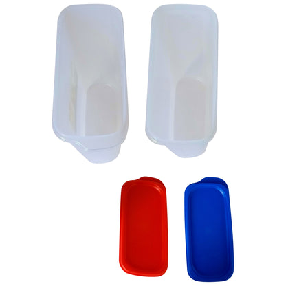 Big Plastic Storage Containers Boxes red & blue cap open box