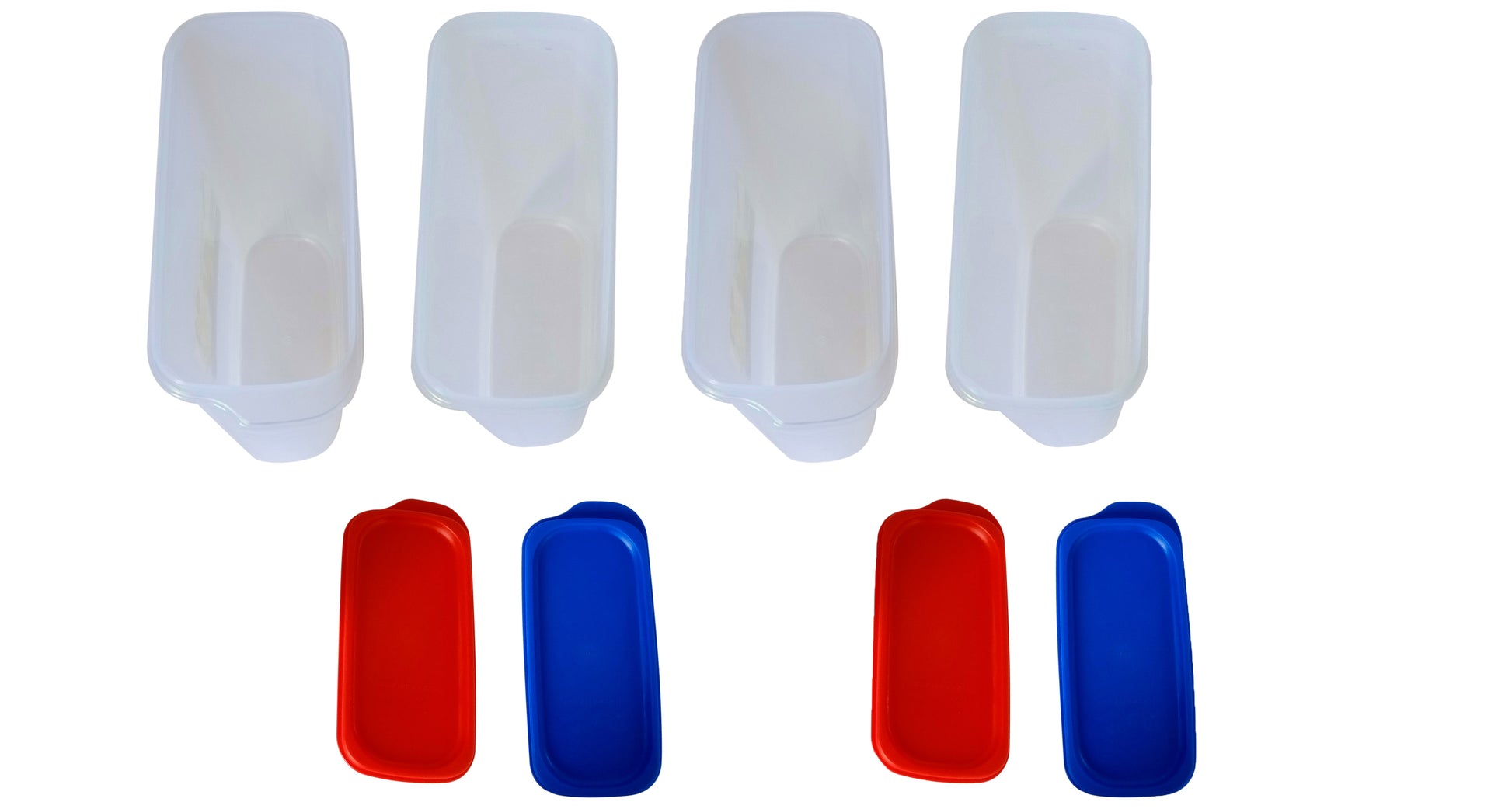 Big Plastic Storage Containers Boxes red & blue cap open box