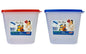 Big Plastic Storage Containers Boxes Size 1.2 L Red & Blue Cap set of 2 front vie