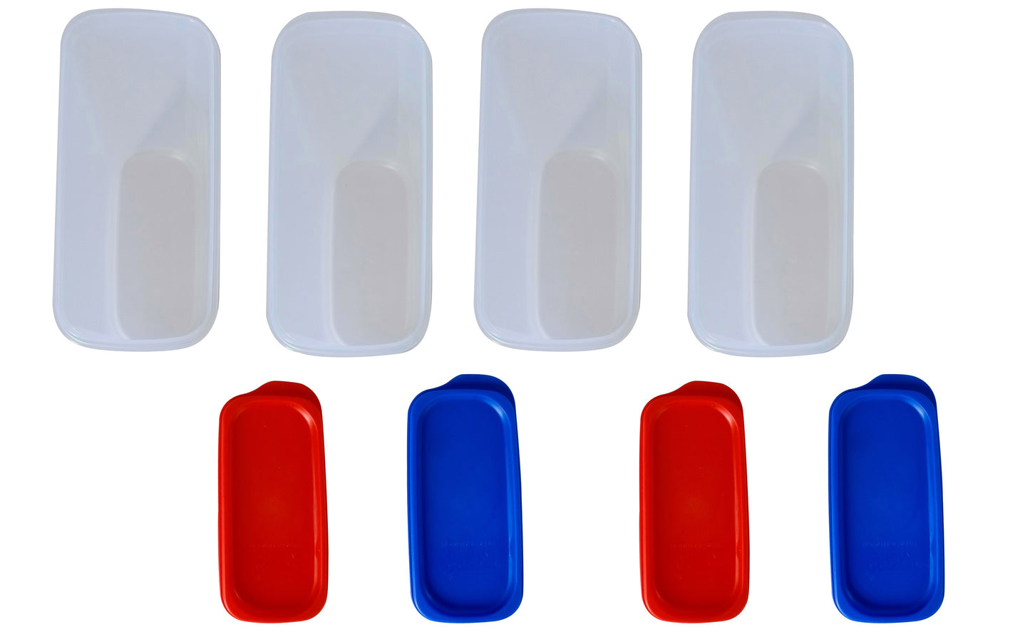 Big Plastic Storage Containers Boxes Size 1.2 L Red & Blue Cap open box set of 4