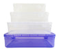 Purple & white Coloured Plastic Large Storage Box set of 4 small to large