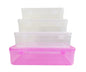 Pink & White Coloured Plastic Large Storage Box set of 4