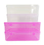 Pink & White Coloured Plastic Large Storage Box set of 4 front view
