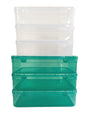 Green & white Coloured Plastic Large Storage Boxes front view