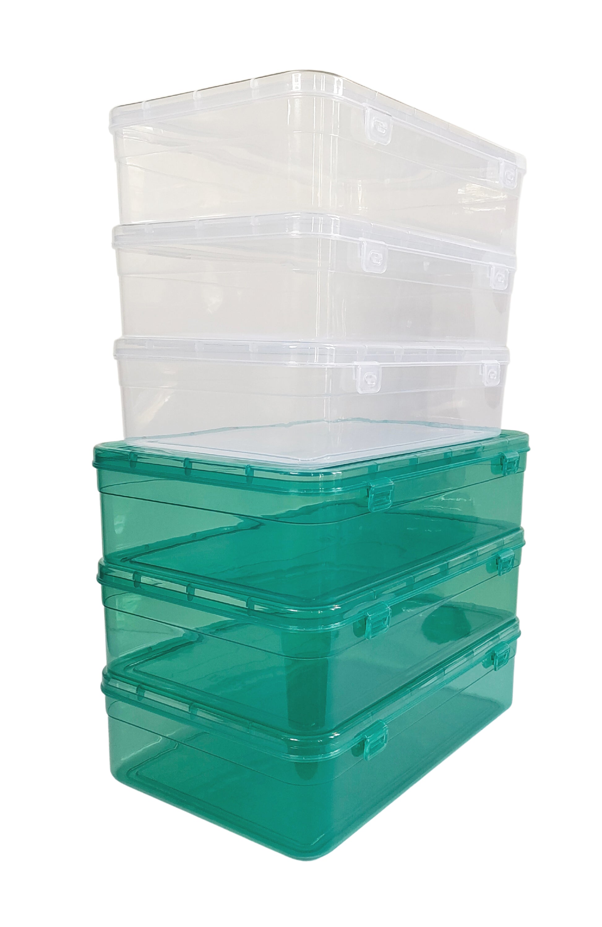 Feliz Green Coloured Plastic Large Storage Boxes Size 11.5x7.5x2