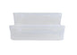 Clear Plastic Large Rectangular Storage Box Size front view set of 2