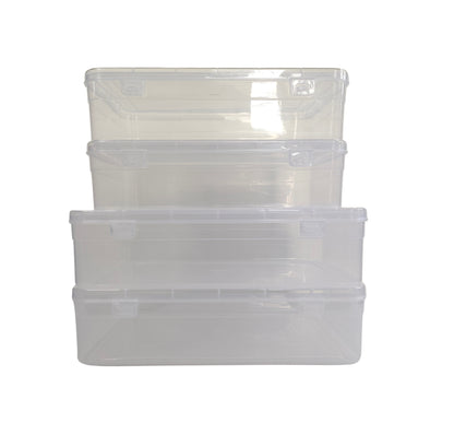 Clear Plastic Large Storage Boxes small & large size set of 4
