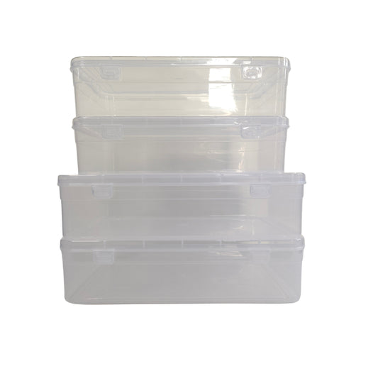 Clear Plastic Large Storage Boxes small & large size set of 4