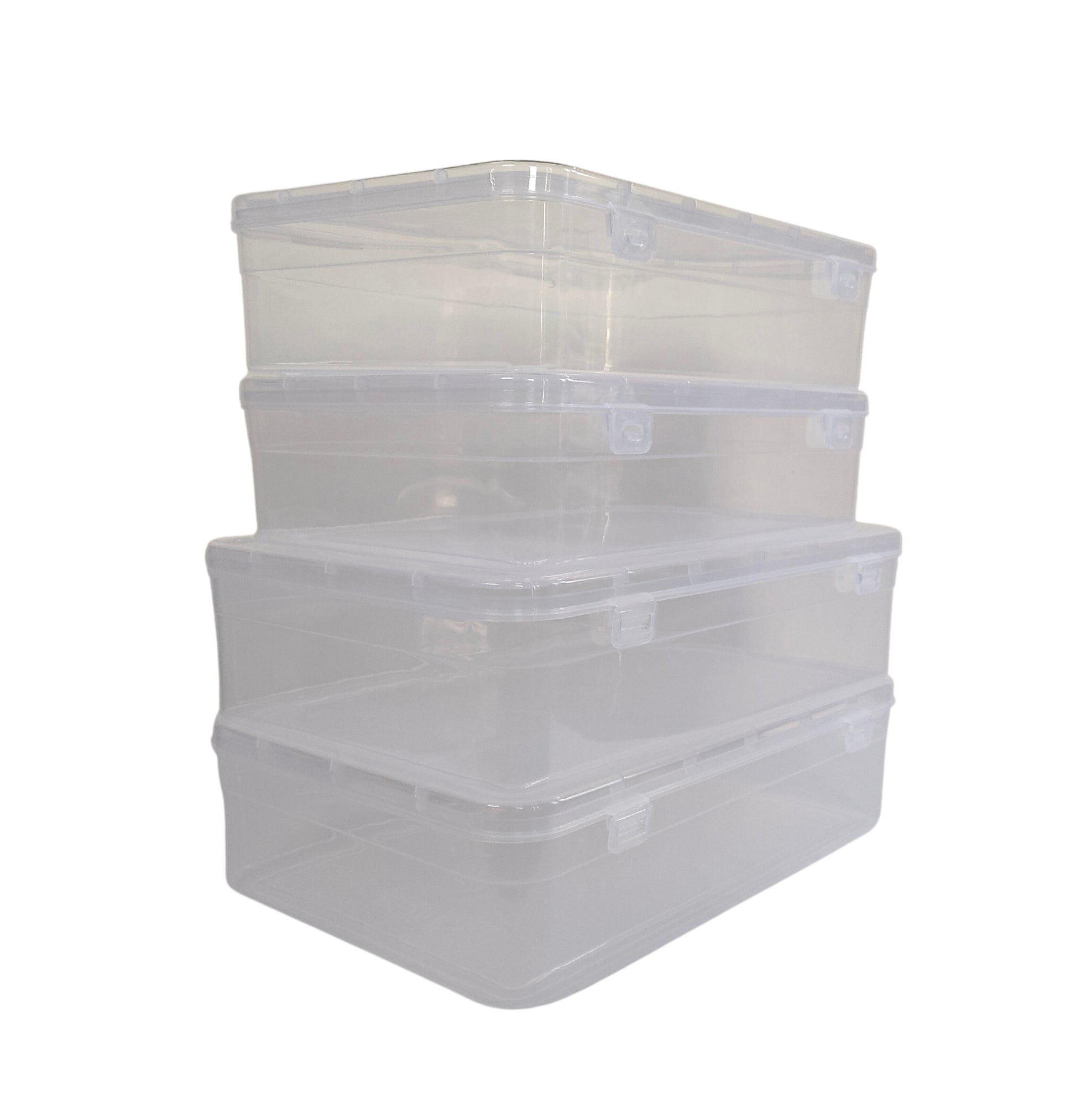 Feliz Clear Plastic Large Storage Boxes Size 11.5x7.5x2.75 inches