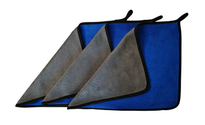 Blue Coloured Microfiber cloth duster front & Back side set of 3
