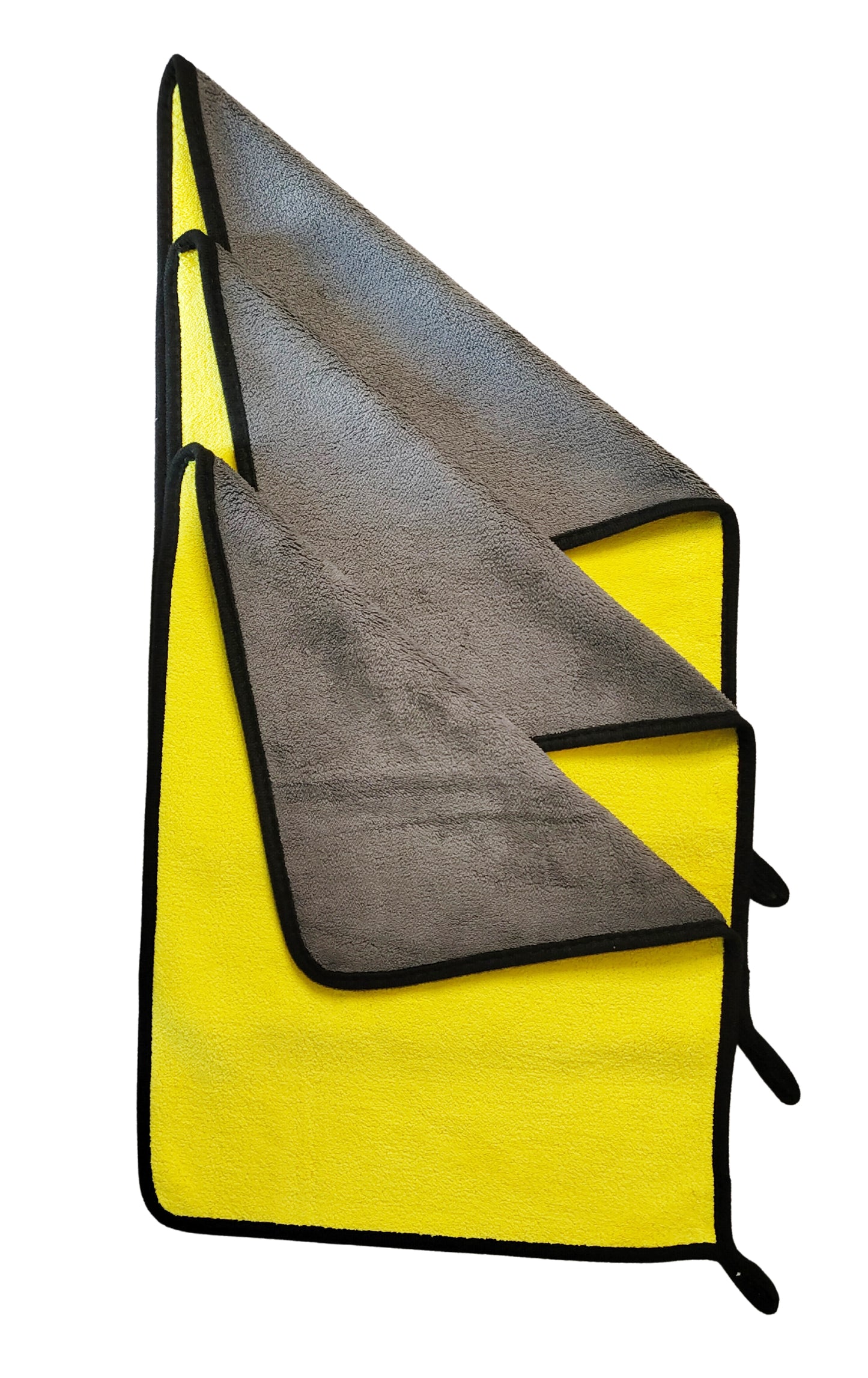 Yellow Coloured Microfiber cloth duster front & Back side view set of 3