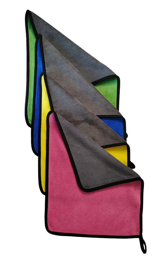 Multicoloured Microfiber cloth duster front & Back side view set of 4