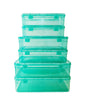 Green Coloured Plastic Large Storage Box set of 6