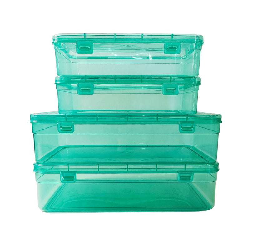 Feliz Green Coloured Plastic Large Storage Box Size 11.5x7.5x2.75 inch ...