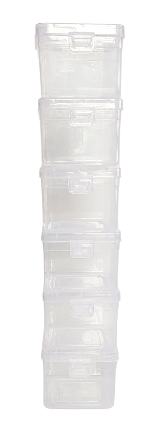 Clear Plastic Small Storage Boxes set of 6