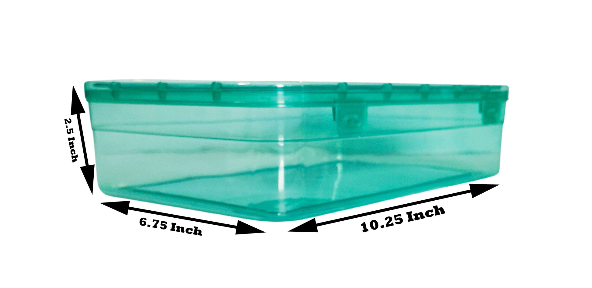 Green Coloured Plastic Medium Storage Boxes showing box size