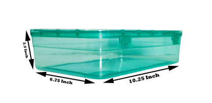 Green Coloured Plastic Medium Storage Boxes showing box size