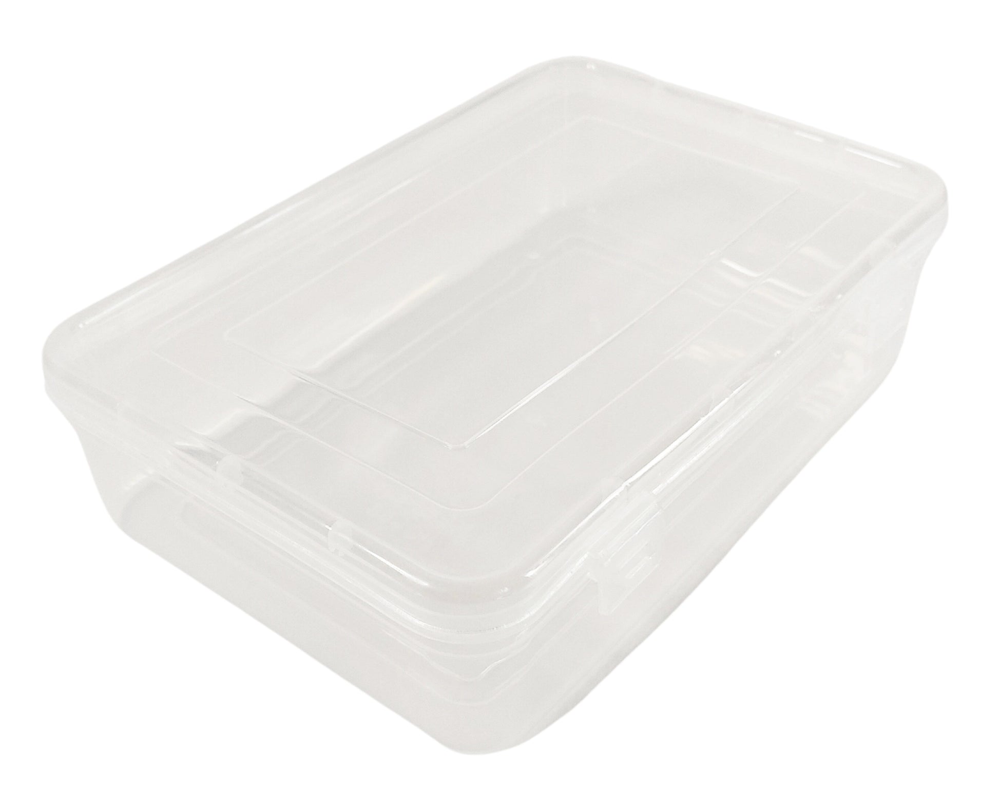 Clear Plastic Large Rectangular Storage Box Size side & upper view
