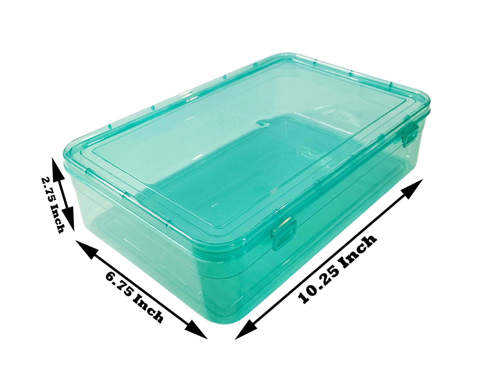 Green Coloured Plastic Large Storage Box showing size