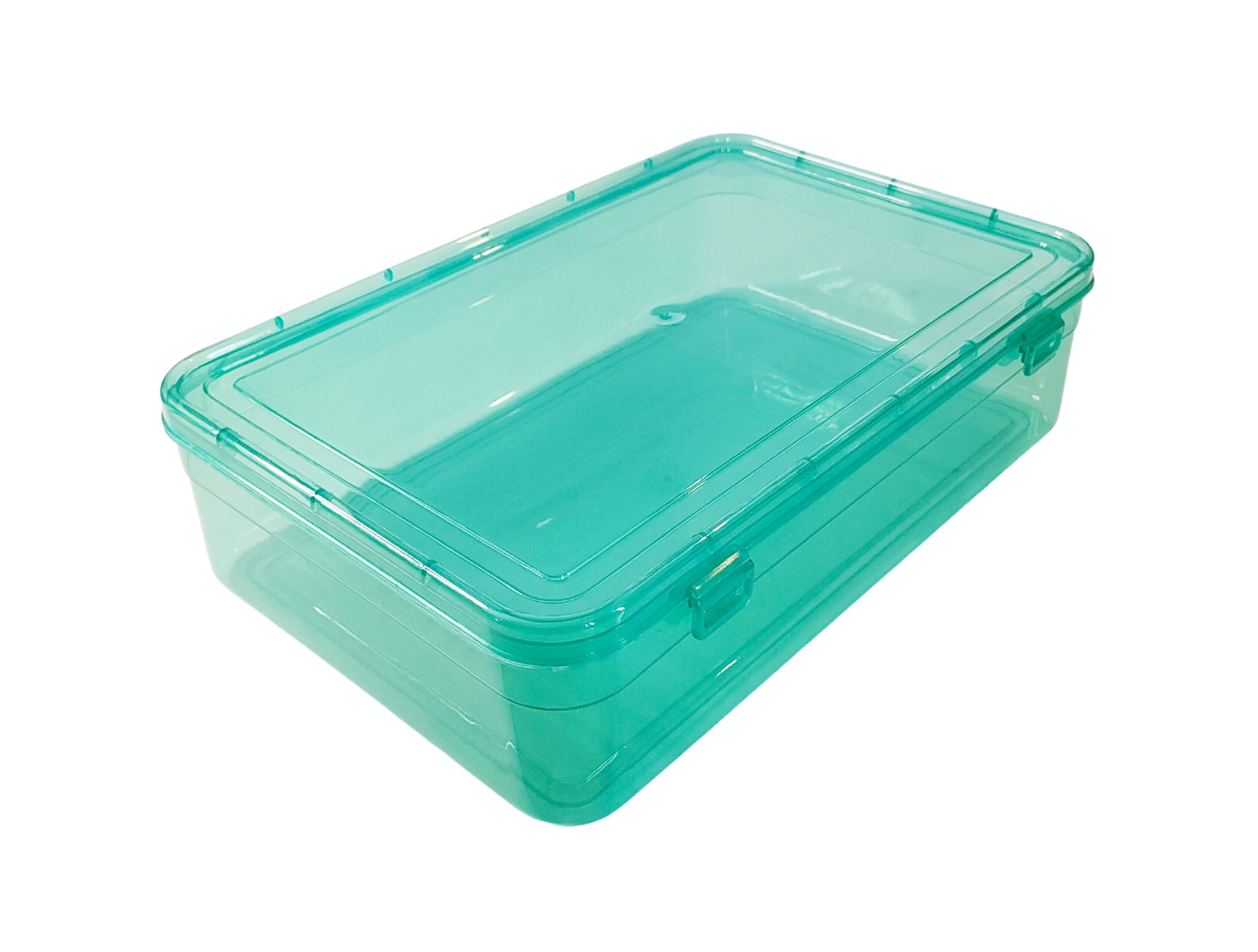 Green Coloured Plastic Large Storage Box upper & side view
