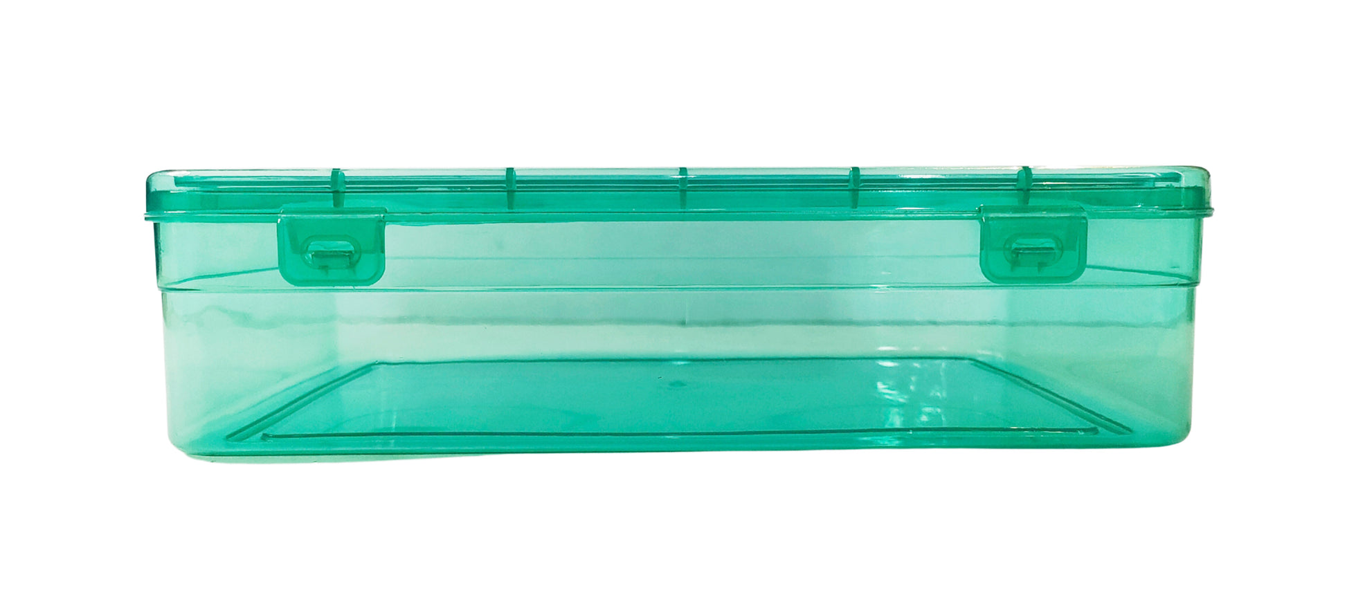 Green Coloured Plastic Large Storage Box front view