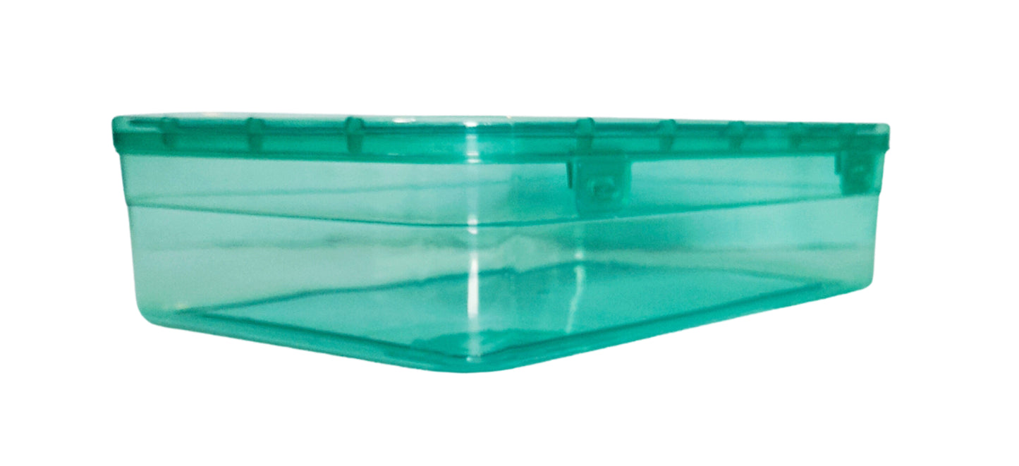Green Coloured Plastic Medium Storage Boxes side view