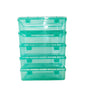 Green Coloured Plastic Medium Storage Boxes set of 5
