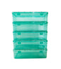 Green Coloured Plastic Medium Storage Boxes set of 5