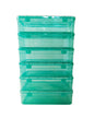 Green Coloured Plastic Medium Storage Boxes set of 6