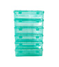 Green Coloured Plastic Medium Storage Boxes set of 6